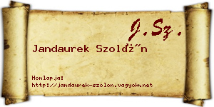 Jandaurek Szolón névjegykártya